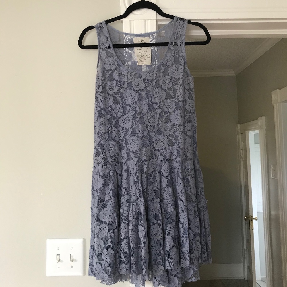 Blue Lace Tank Dress